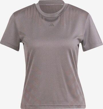 T-shirt fonctionnel ADIDAS PERFORMANCE en marron : devant