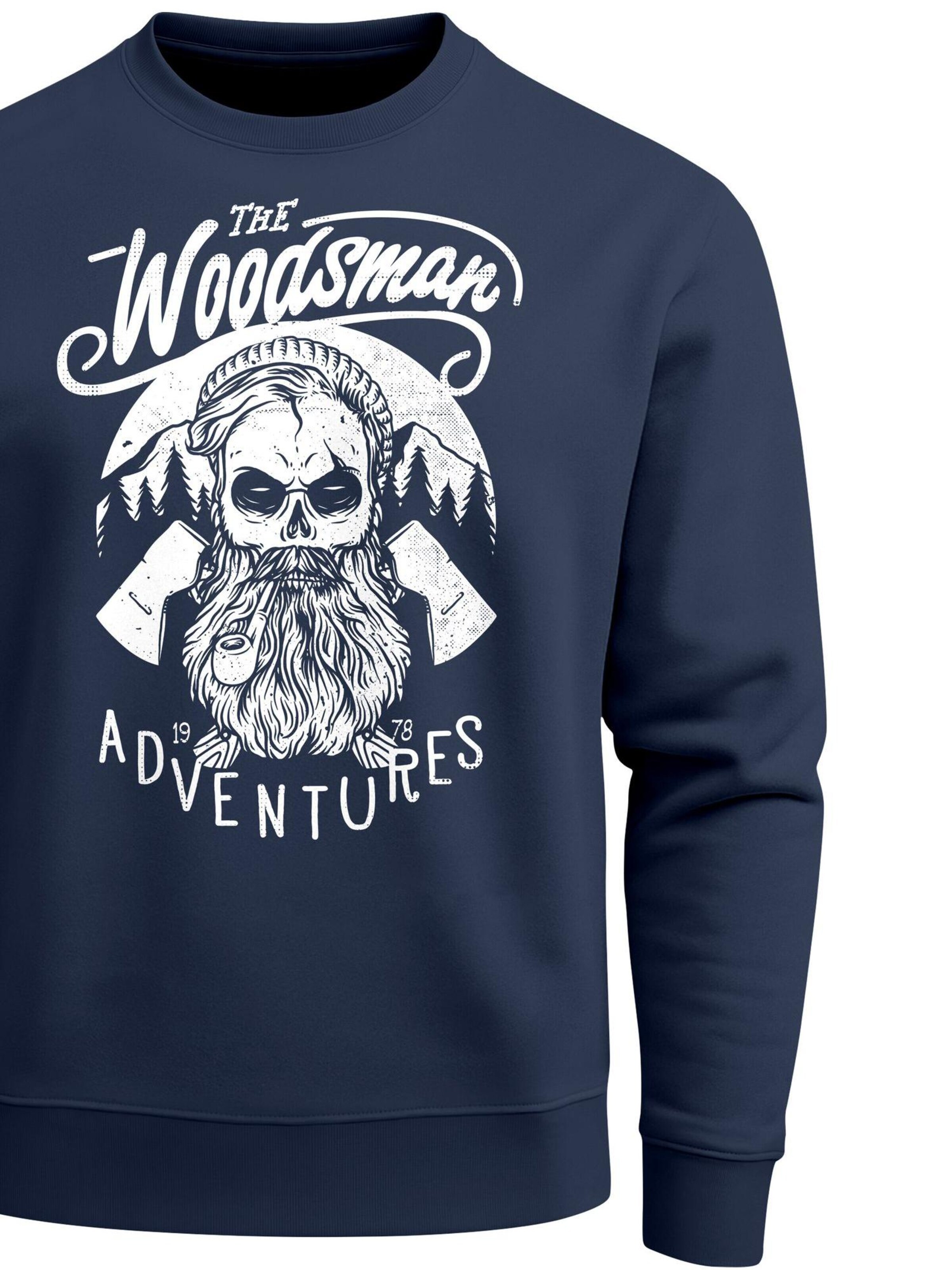 Neverless Sweatshirt 'Lumberjack Woodsman' in Blue