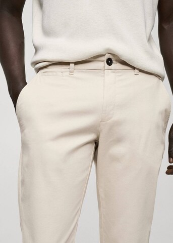 MANGO MAN Tapered Chino Pants 'Prato' in Beige