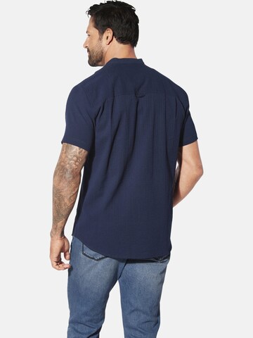 Jan Vanderstorm Comfort Fit Kurzarmhemd ' Albart ' in Blau