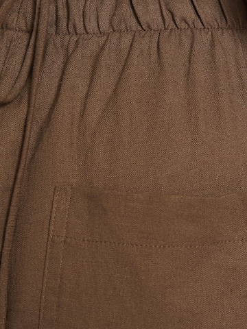 Bershka Szeroka nogawka Spodnie w kolorze brązowy