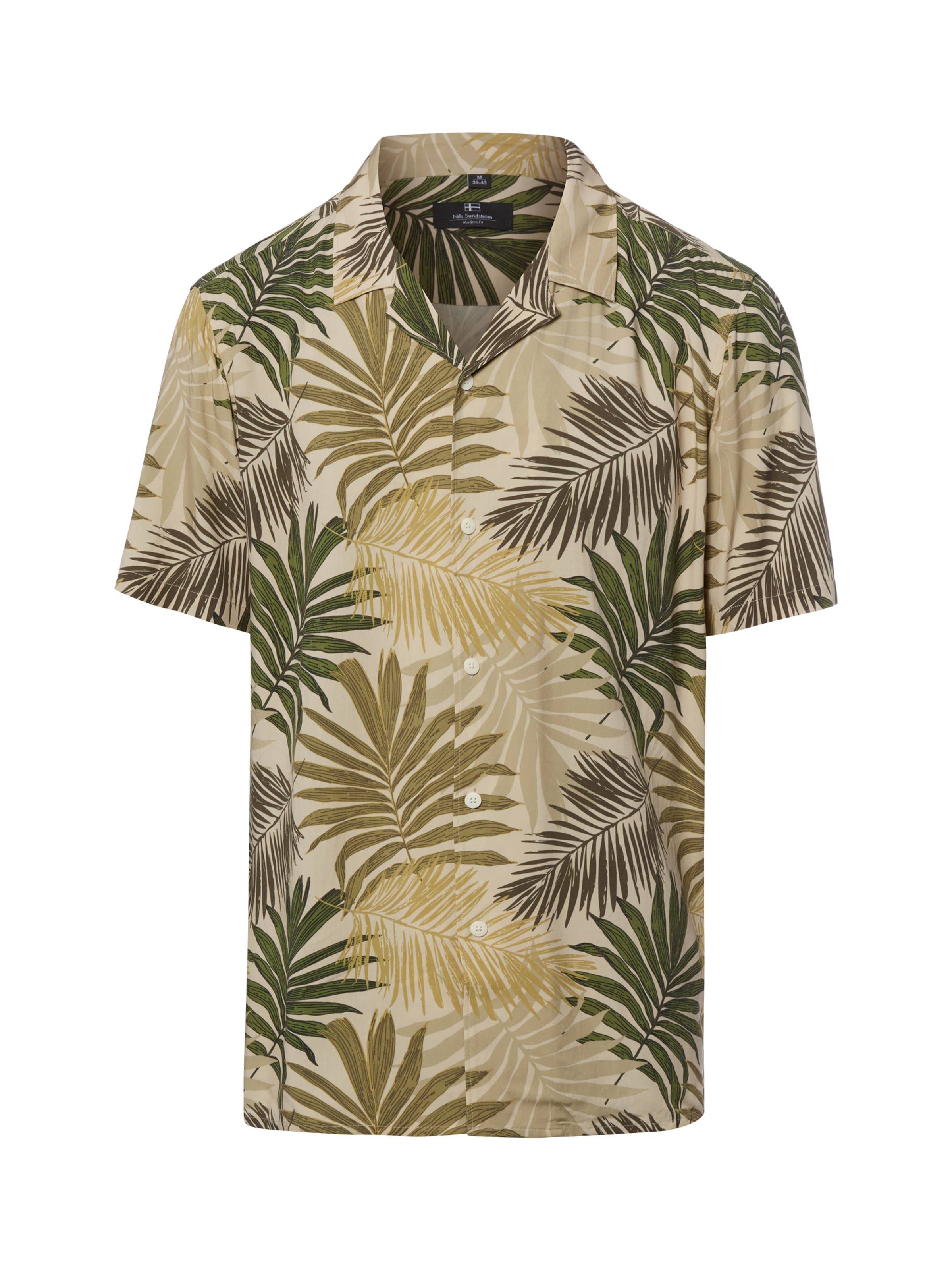 Nils Sundström Regular fit Overhemd in Beige: voorkant