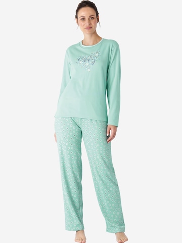 HAJO Pyjama 'Premium Cotten' in Grün: Vorderseite