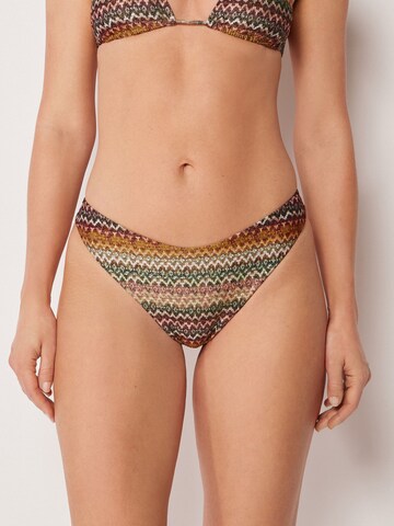 CALZEDONIA Bikini Bottoms 'Elegant Ethnic' in Green: front