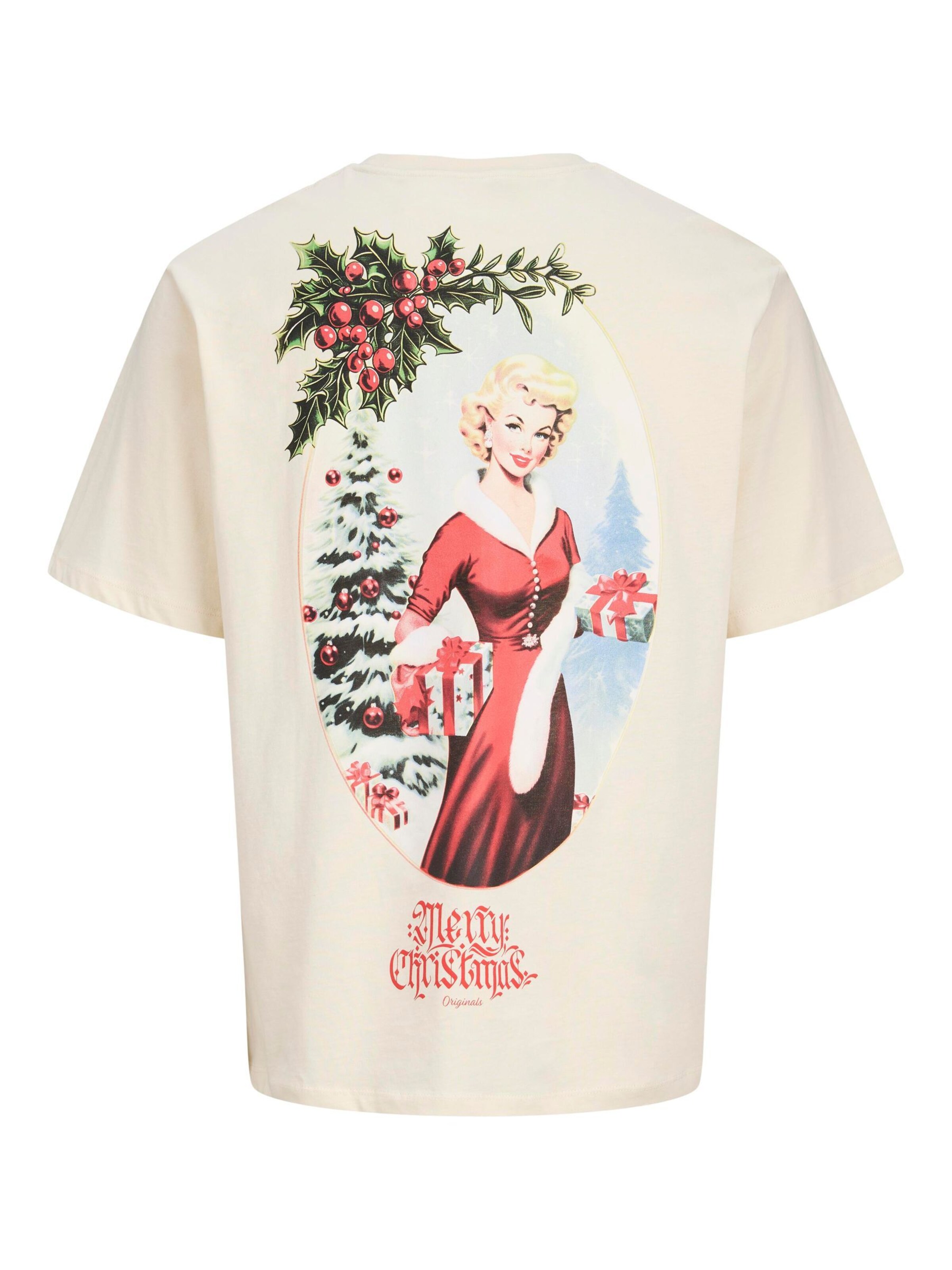 JACK & JONES T-Shirt en rouge / blanc, Vue avec produit