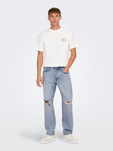 Only & Sons Wide Leg Jeans 'ONSEdge' in Blau