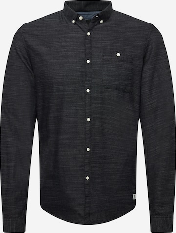 TOM TAILOR DENIM Regular fit Button Up Shirt in Black: front