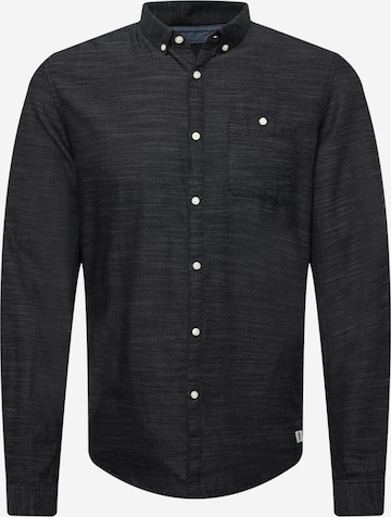 TOM TAILOR DENIM Button Up Shirt in Black: front