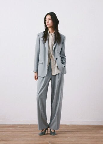 MANGO Regular Pleat-Front Pants 'Nat' in Blue