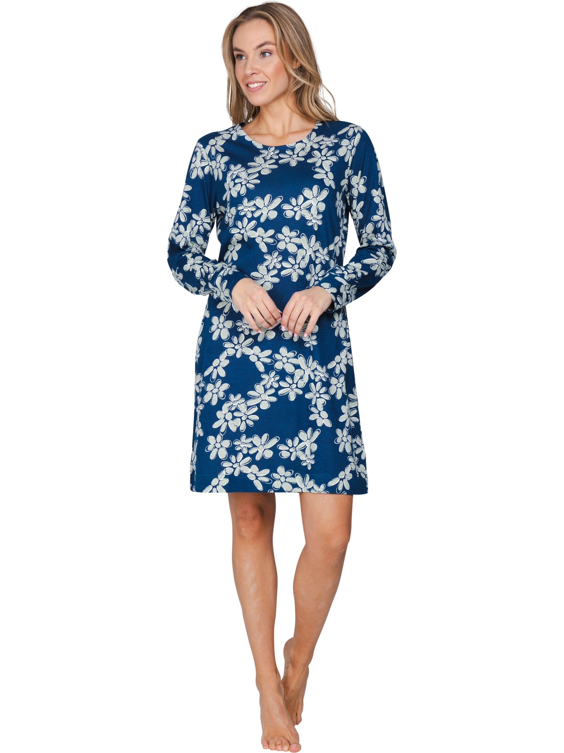Chemise de nuit 'Nordic Bloom' Pastunette en bleu : devant