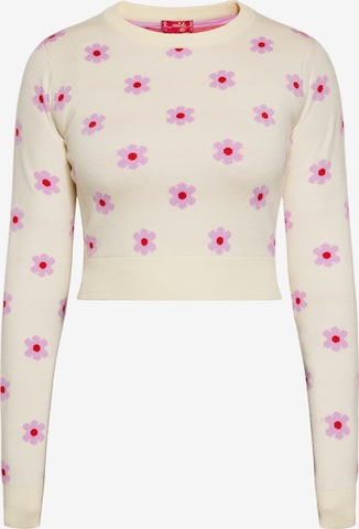 swirly Sweater in White: front