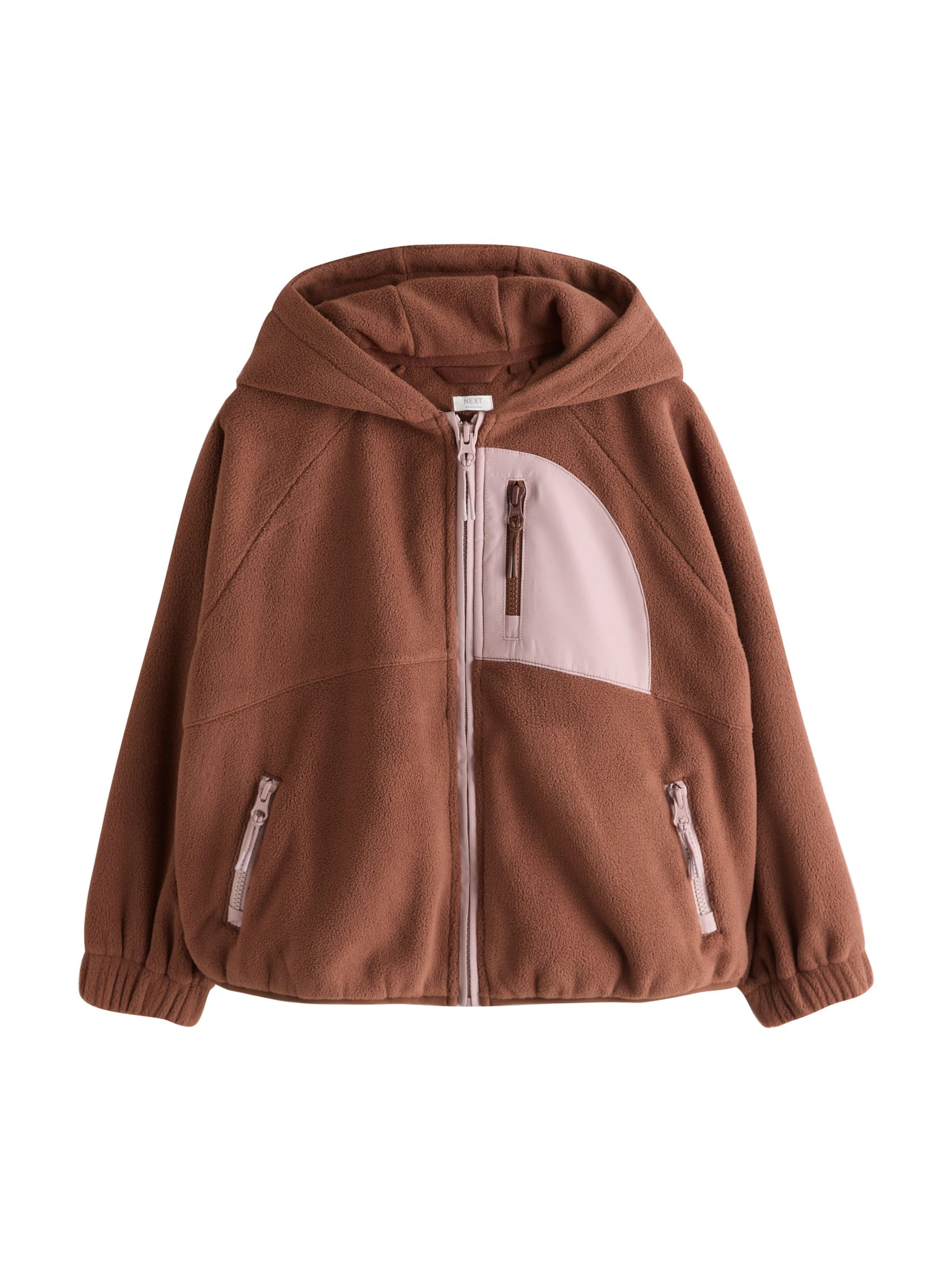 Next Fleecejacke in Braun: Vorderseite