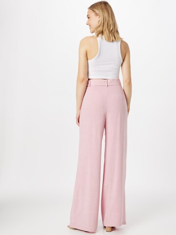 Nasty Gal Wide leg Pleat-Front Pants in Pink