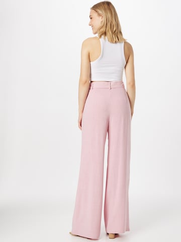 Nasty Gal Wide leg Pleat-front trousers in Pink