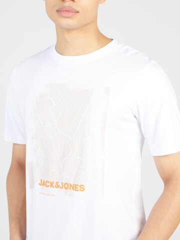 JACK & JONES T-Shirt 'CITY MAP' in Weiß