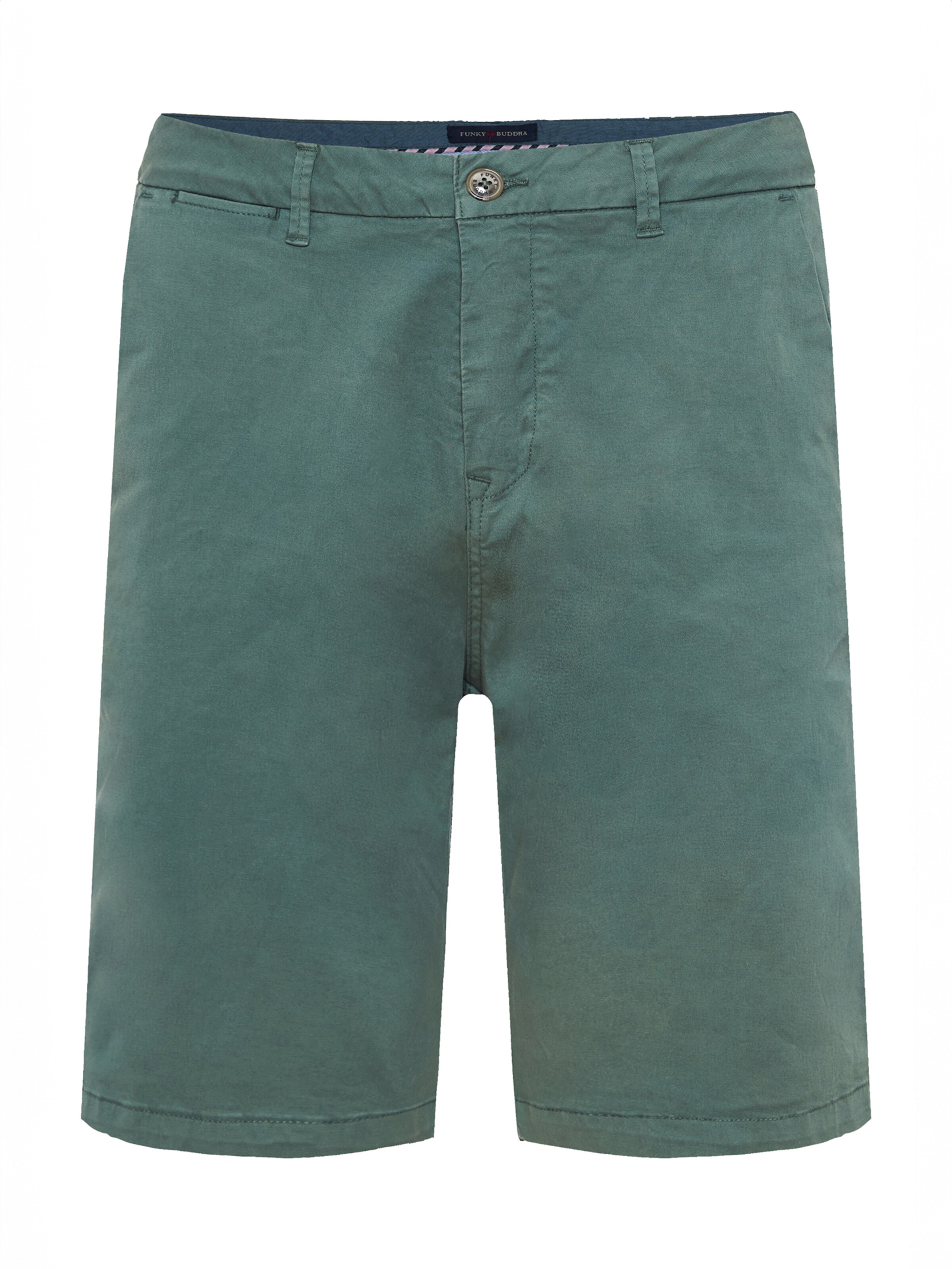 Funky Buddha Štandardný strih Chino nohavice - Zelená: predná strana