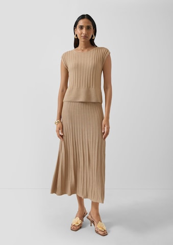 Robes en maille s.Oliver en beige : devant