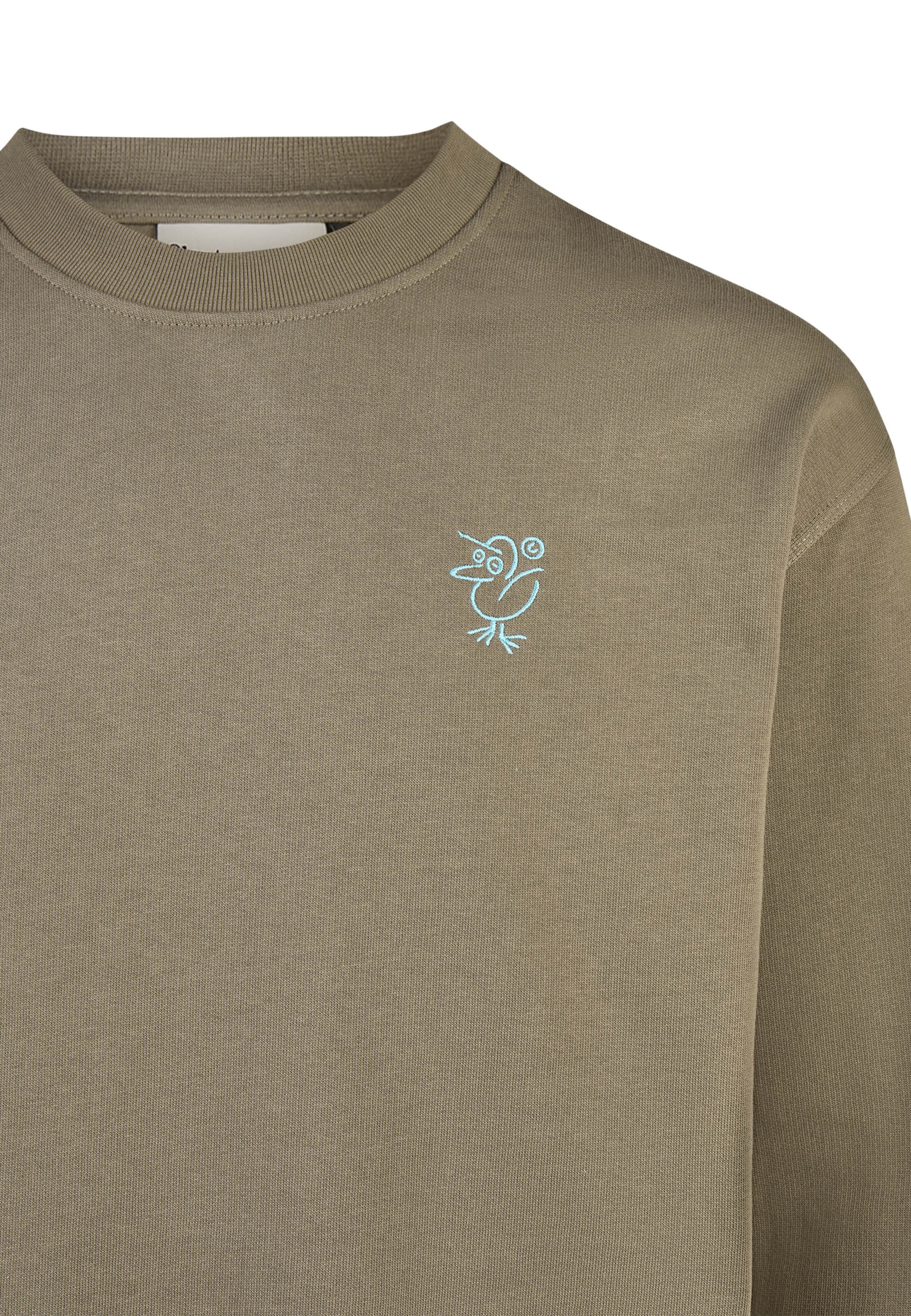 Cleptomanicx Pullover 'Sketch Gull' in Braun