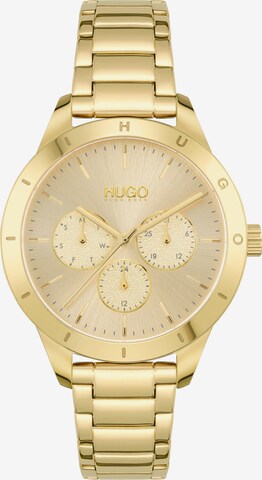 HUGO Red Analog Watch 'Friend' in Gold