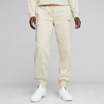 PUMA Tapered Pants in White: front