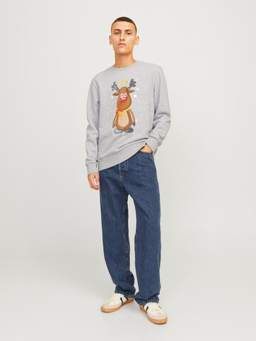 Felpa 'JJXmas Jolly' di JACK & JONES in grigio
