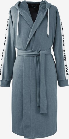 BOSS Home Long Bathrobe in Blue: front