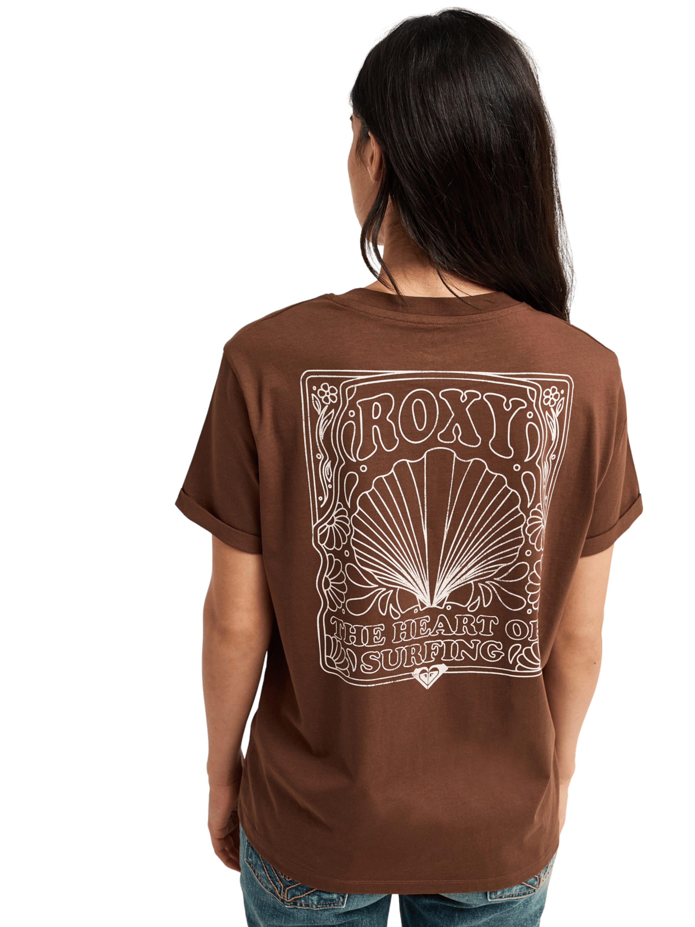ROXY T-shirt 'OCEAN' i brun: framsida