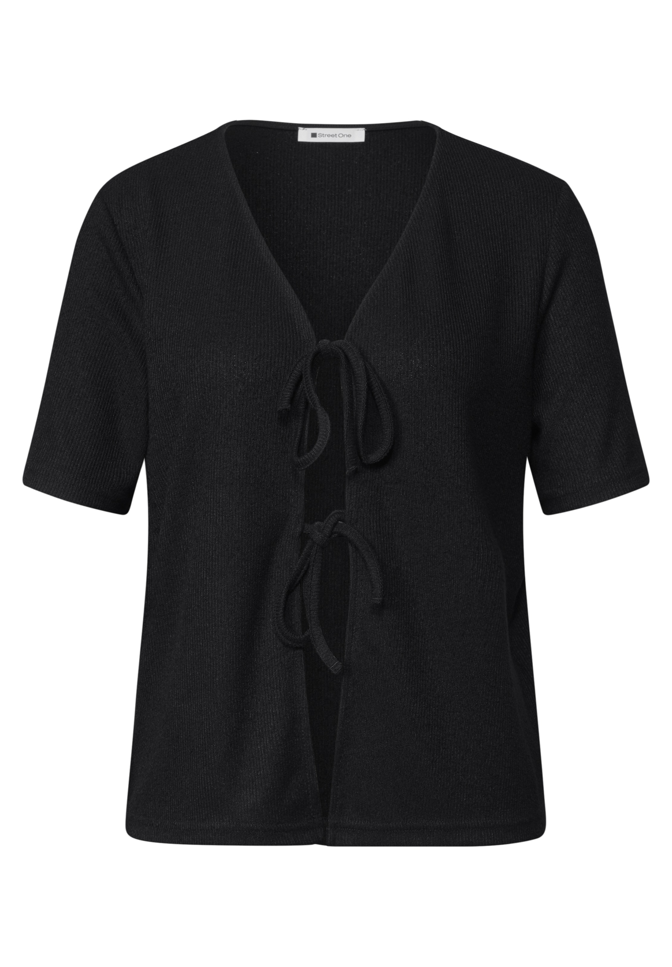 STREET ONE Knit Cardigan in Black: front