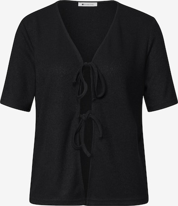 STREET ONE Knit Cardigan in Black: front