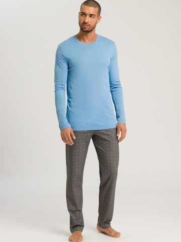 Hanro Long Pajamas ' Night & Day ' in Blue: front