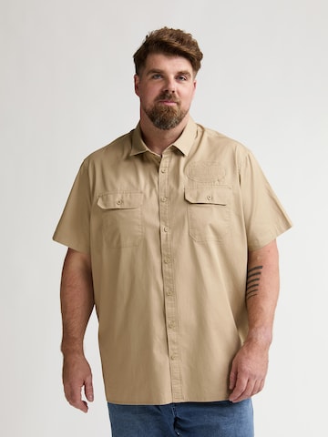 Petrol Industries Regular fit Overhemd 'Trailhawk' in Beige: voorkant