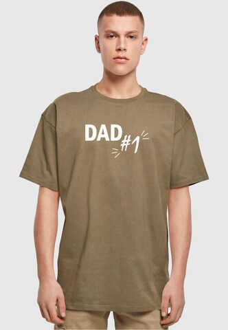 Merchcode Shirt 'Fathers Day - Dad number 1' in Grün: predná strana