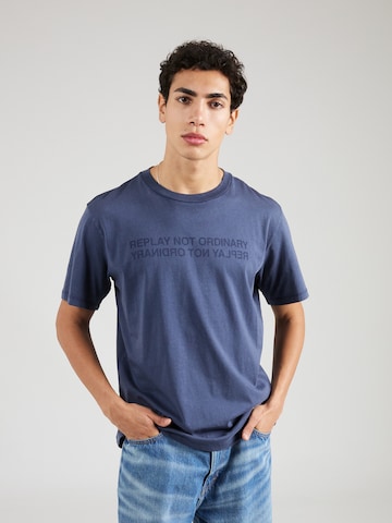 mėlyna REPLAY Marškinėliai: priekis