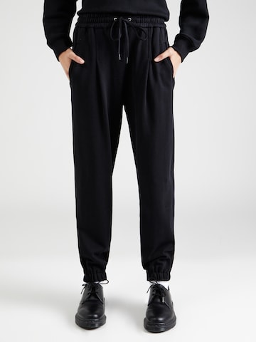 3.1 Phillip Lim Tapered Bandplooibroek in Zwart: voorkant