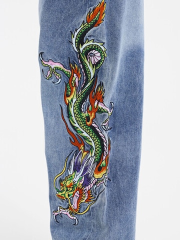 Loosefit Jean 'Crawling Dragon' Ed Hardy en bleu
