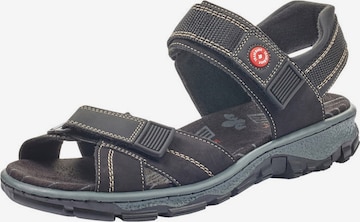 RIEKER Hiking Sandals in Black: front
