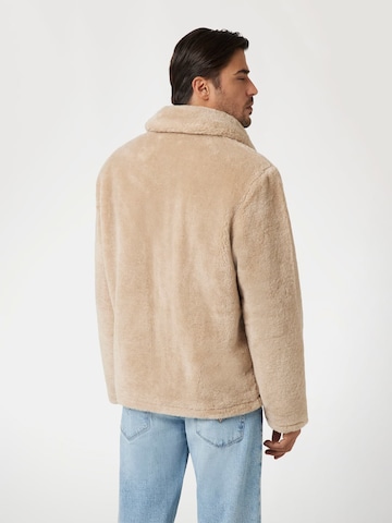 GUESS Winter Jacket 'Sherpa' in Beige