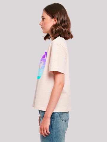T-shirt 'Retro Alien Weltraum Sonnenuntergang' F4NT4STIC en rose