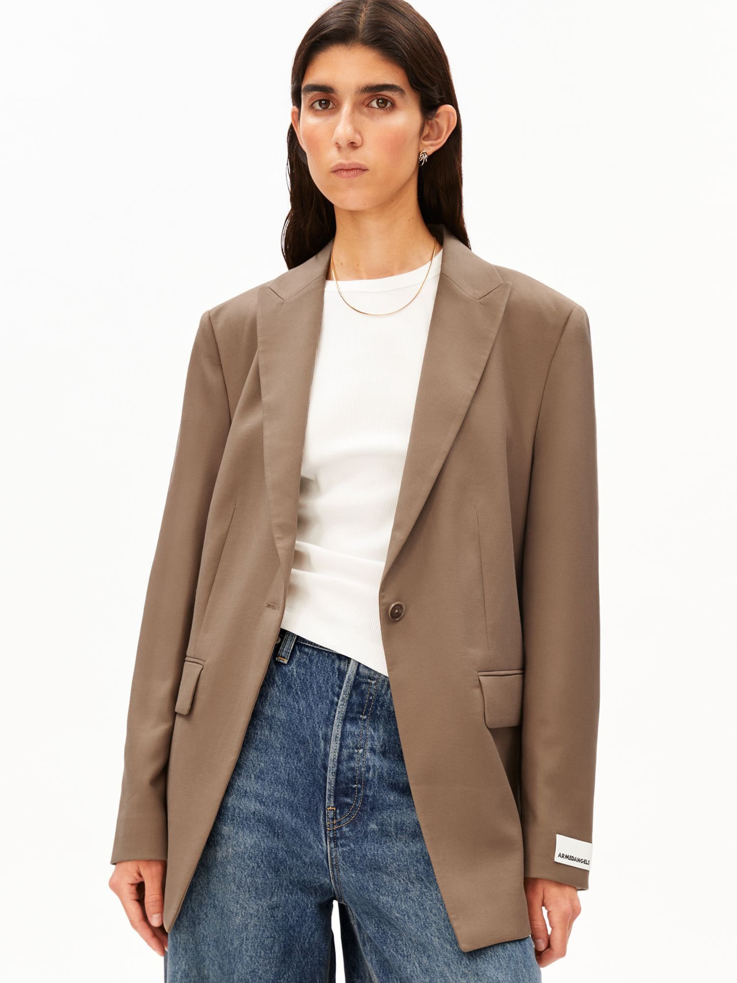 ARMEDANGELS Blazers in Bruin: voorkant