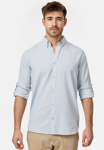 INDICODE JEANS Regular fit Overhemd 'Bran' in Blauw: voorkant