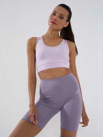 Tommy Life - Tapered Leggings 'Gamaschen' em roxo