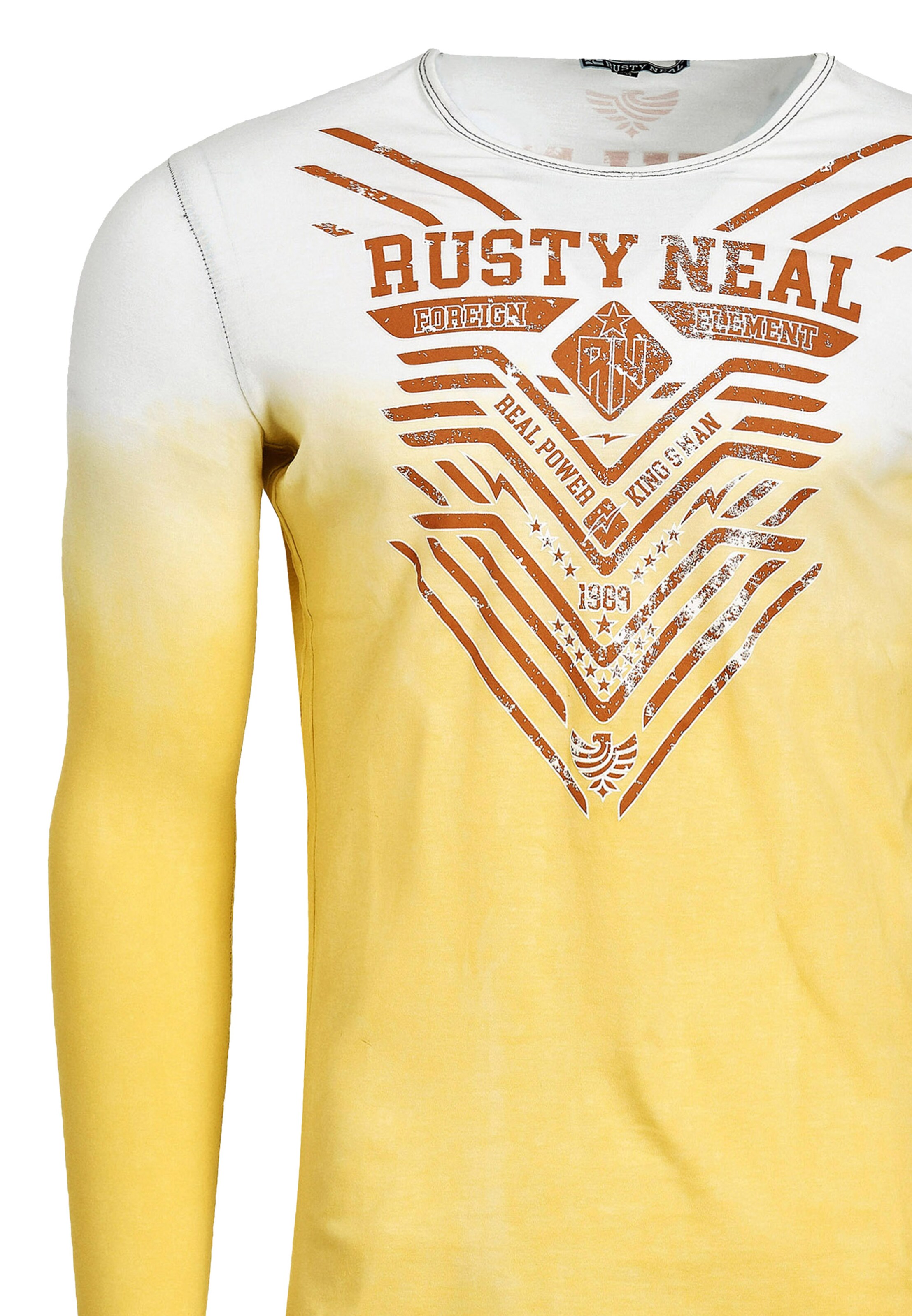 Rusty Neal Longsleeve mit großem Front-Druck in Gelb