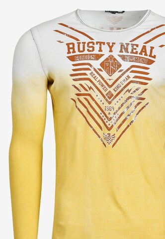 Rusty Neal Longsleeve mit großem Front-Druck in Gelb