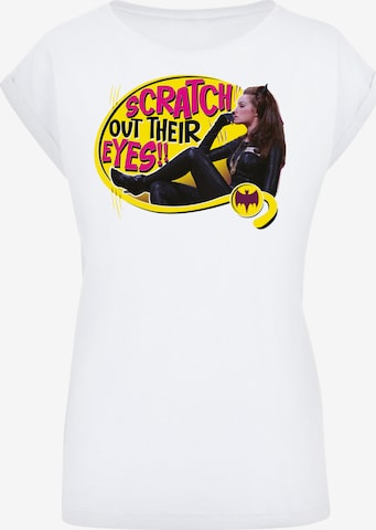 F4NT4STIC Shirt 'Batman TV Series Catwoman Scratch' in Wit: voorkant