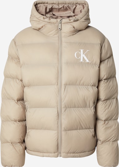 Žieminė striukė iš Calvin Klein Jeans, spalva – kapučino spalva / balta, Prekių apžvalga