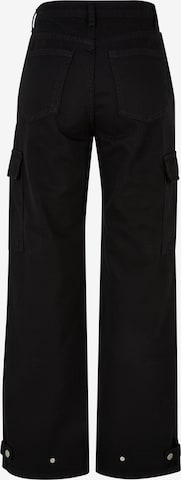 DEF - Perna larga Calças cargo em preto