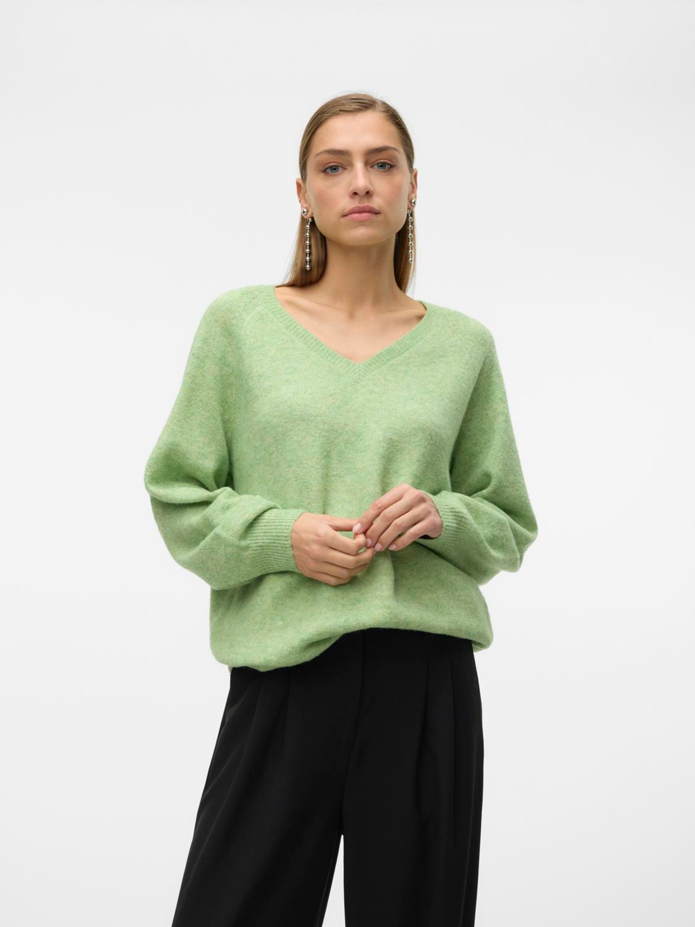 VERO MODA Trui VMLEAF in Pastelgroen ABOUT YOU