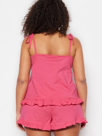 Trendyol Curve - Pijama de pantalón corto en rosa
