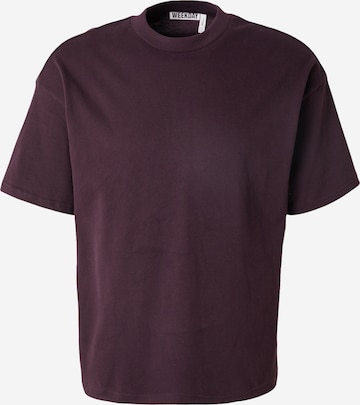 T-Shirt WEEKDAY en violet : devant