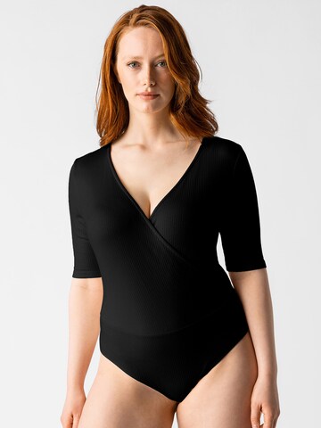 Les Lunes Shirt body 'Zoey' in Zwart: voorkant